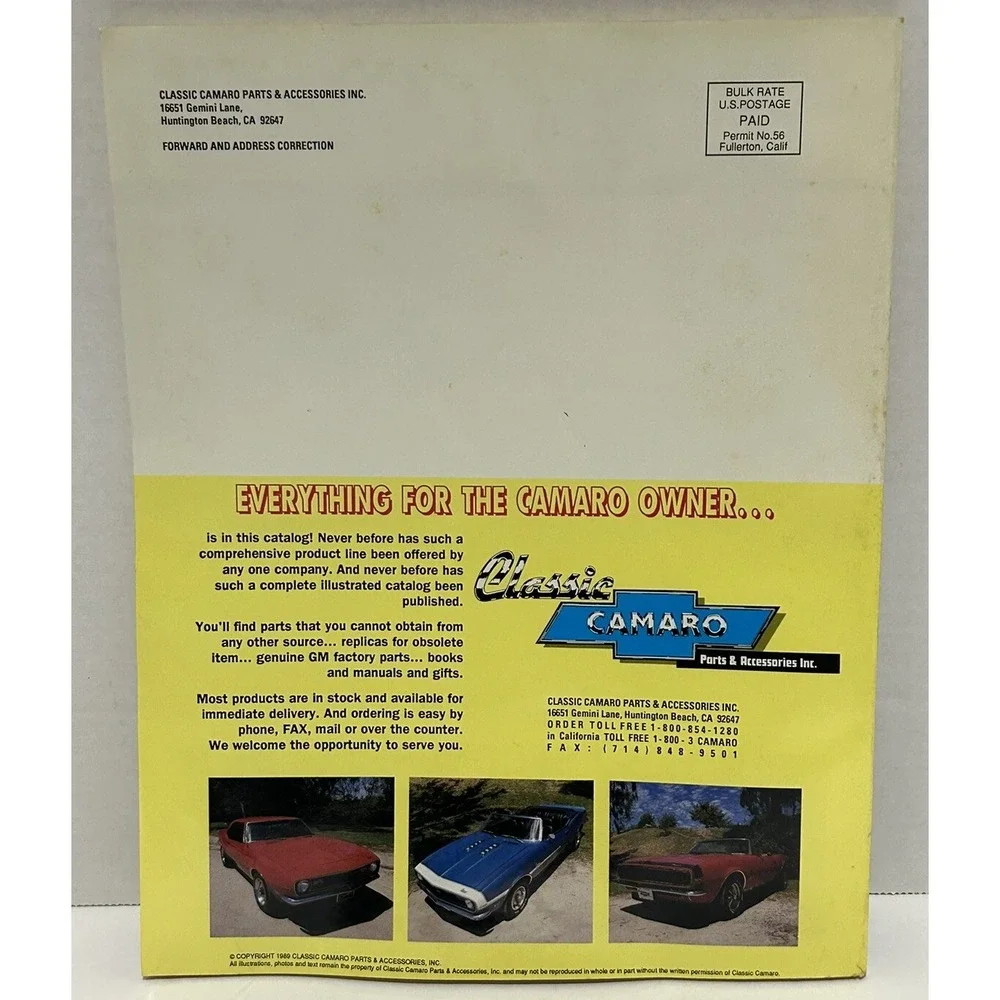 Camaro‎ Restorers Catalog '90 Classic Camaro Parts & Accessories